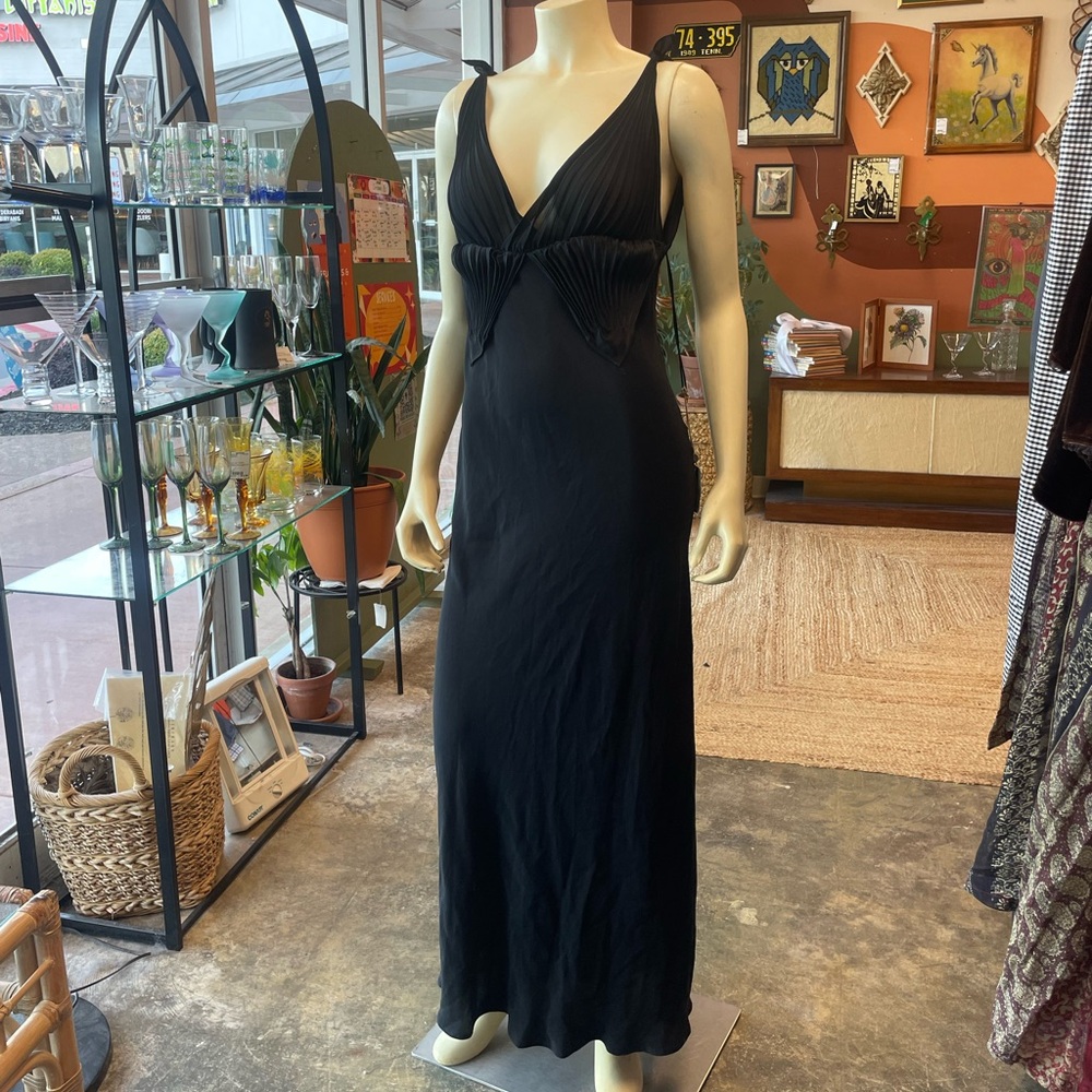 DEADSTOCK Jean Paul Gaultier 100% Silk Elegant Black Dress Made in Italy